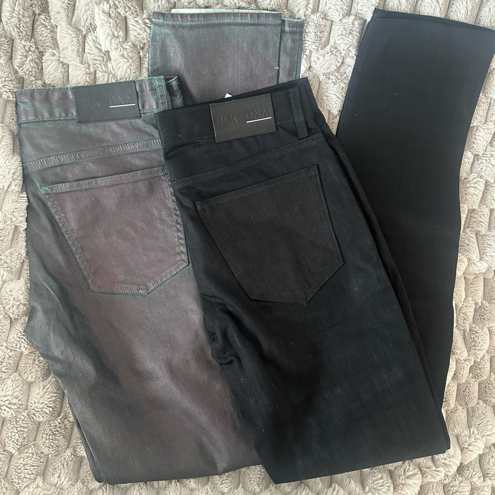Bundle BLK DNM Men's straight Jeans in Black and Metallic